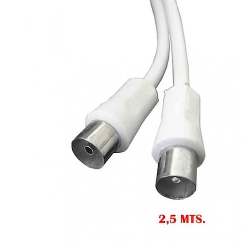 E-DAMIANAKIS Καλώδιο Rf Αρσενικό - Rf Θηλυκό 2,5m Άσπρο 51101 Edm