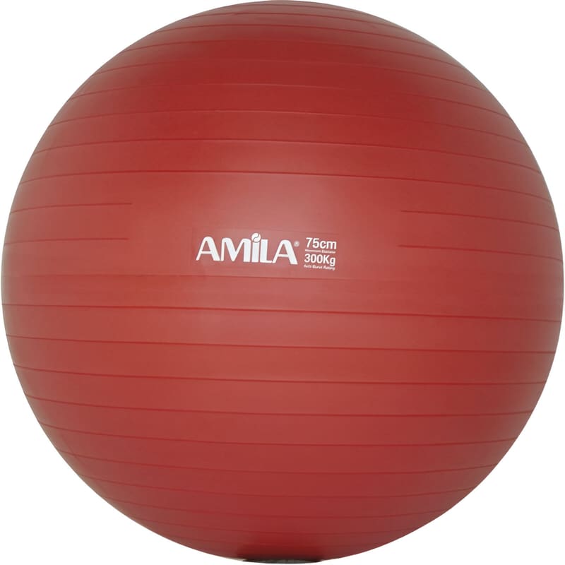 Μπάλα Γυμναστικής Amila Κατάλληλη για Pilates 1.70 kg 75 cm από PVC - Κόκκινο
