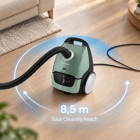 ROHNSON R-1565 με Σακούλα 4 L 900 W Πράσινο Ηλεκτρική Σκούπα image 12