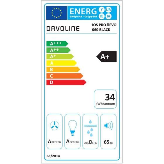 DAVOLINE IOS PRO REVO 060 60 cm Μαύρο Απορροφητήρας Συρόμενος image 3
