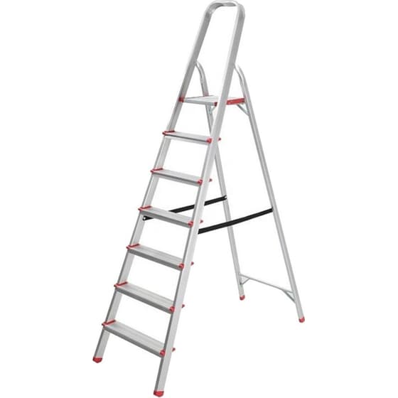 Vesta Σκάλα Aλουμινίου 6+1 Σκαλιά 49x121.5x186cm Αντοχής150kg Βάρους 4.3kg με Ιμάντα image 0