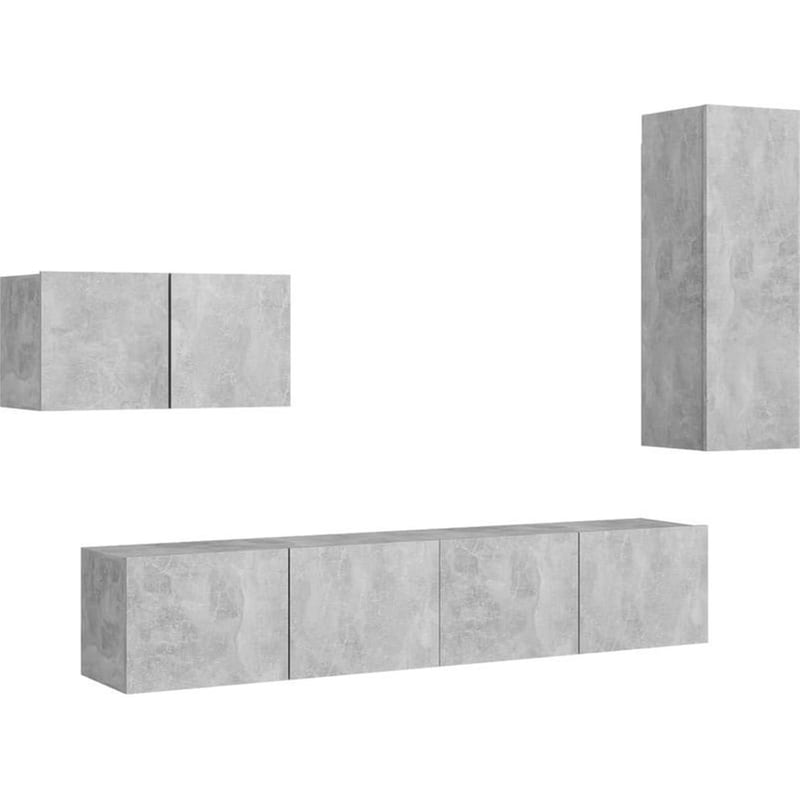 Έπιπλα Τηλεόρασης VidaXL Μοριοσανίδα 4 Τμχ 30.5x30x90 - Γκρι