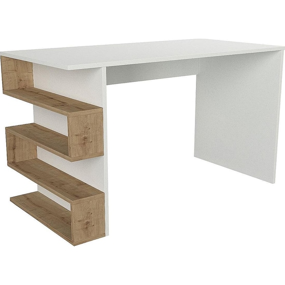 Γραφείο ArteLibre Cleora από Μοριοσανίδα/Μελαμίνη 120x60x74cm - Λευκό/Φυσικό Καφέ image 0