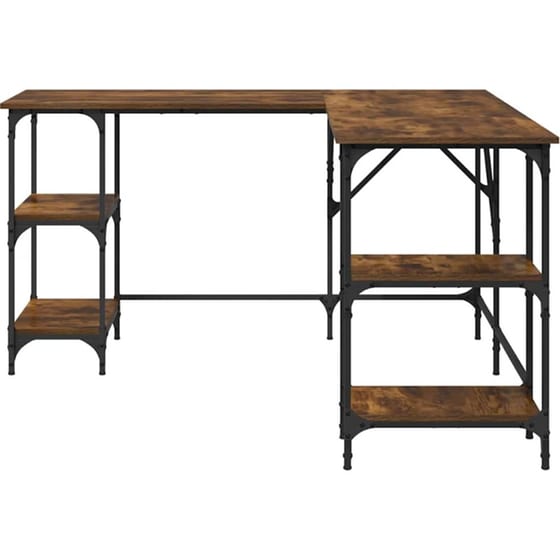 Γραφείο VidaXL από Επεξεργασμένο Ξύλο 139x139x75 cm - Καπνιστή Δρυς image 4