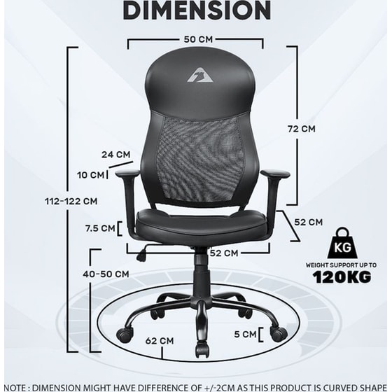 Gaming Καρέκλα Armaggeddon Flexion Air από Δερματίνη - Μαύρη image 8