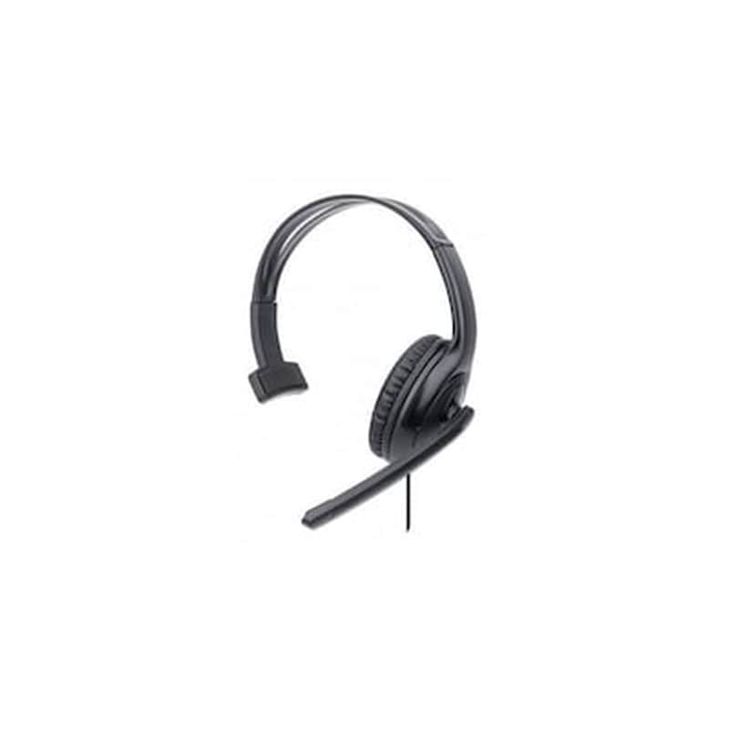 MANHATTAN Ακουστικά Headset Manhattan Mono με Μικρόφωνο - Μαύρο