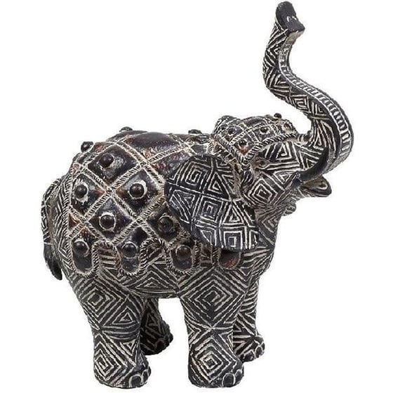 Διακοσμητική Φιγούρα Espiel Ελέφαντας Polyresin 19x23cm - Μαύρο/Λευκό image 0
