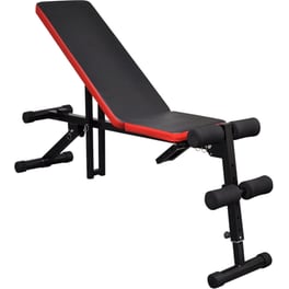Ρυθμιζόμενος Πάγκος Γυμναστικής VidaXL 125x34cm - Μαύρος/Κόκκινος