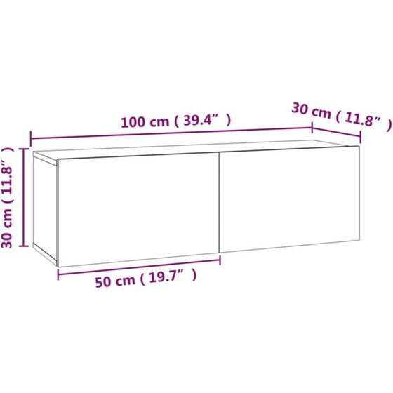 Έπιπλο Τηλεόρασης VidaXL από Μοριοσανίδα 100x30x30cm - Γκρι image 9