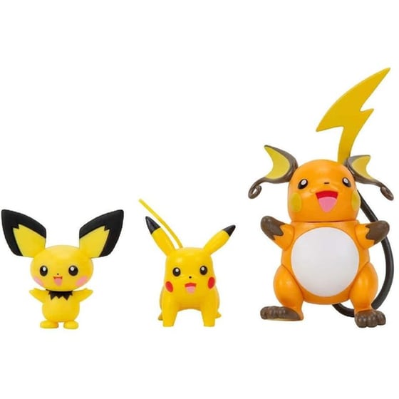 Φιγούρες Jazwares Pokemon Evolution Pack Pichu, Pikachu & Raichu (8cm) image 1