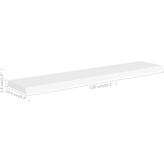 Ράφι Τοίχου VidaXL από MDF 120x23.5x3.8 cm - Λευκό image 6