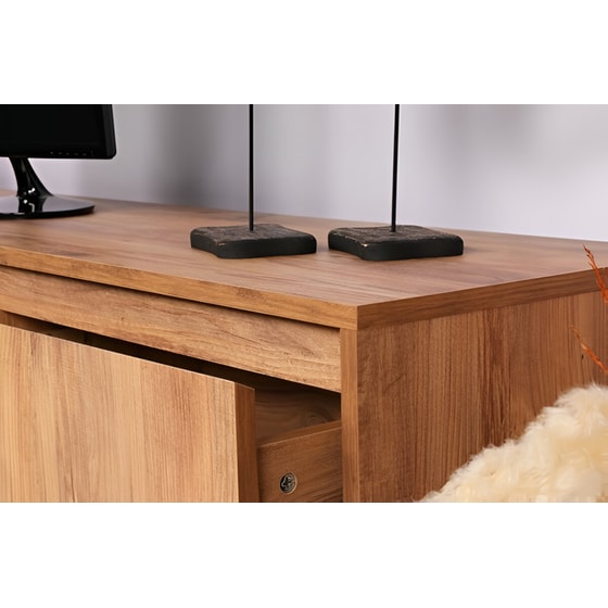 Έπιπλo Τηλεόρασης Lupo από Μοριοσανίδα 180x40x50cm - Καρυδί/Μαύρο image 8