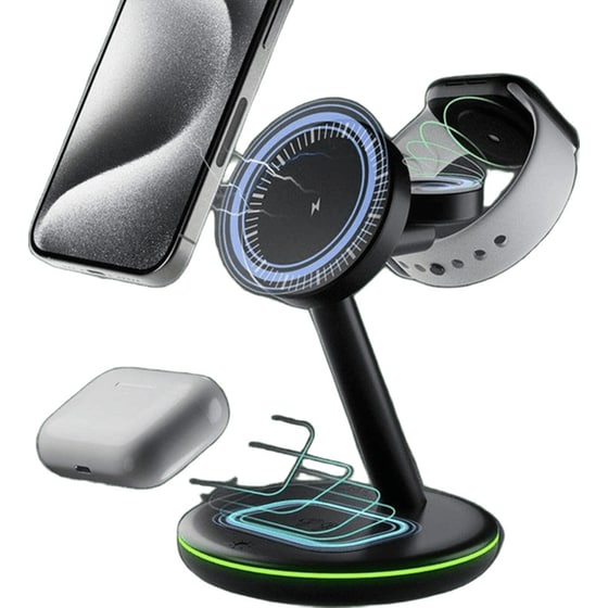 Ασύρματος Φορτιστής Icy Box Raidsonic(Qi Pad) 15.5W - Γκρι image 1