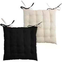 Μαξιλάρι Καρέκλας Spitishop 2 Όψεων Βαμβάκι 40x40cm - Λευκό/Μαύρο