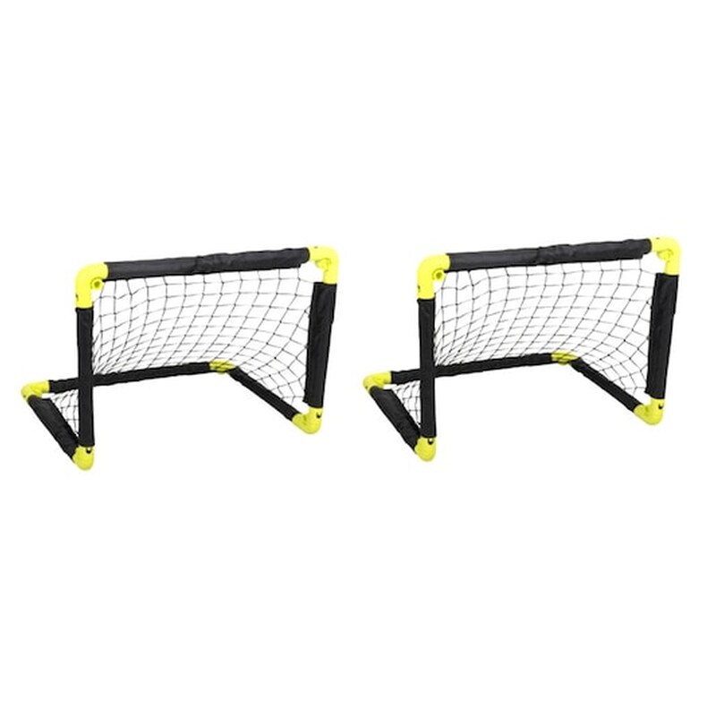 DUNLOP SPORT Σετ Πτυσσόμενο Τέρμα Ποδοσφαίρου 2 Τεμαχίων Σε Μαύρο Κίτρινο Χρώμα, 55x44x44cm, Dunlop Sport