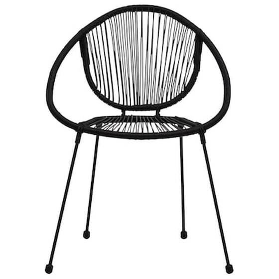 Καρέκλες Κήπου Vidaxl από Ρατάν/Pvc 2 Τεμ. 57x57.5x82cm - Μαύρες image 3