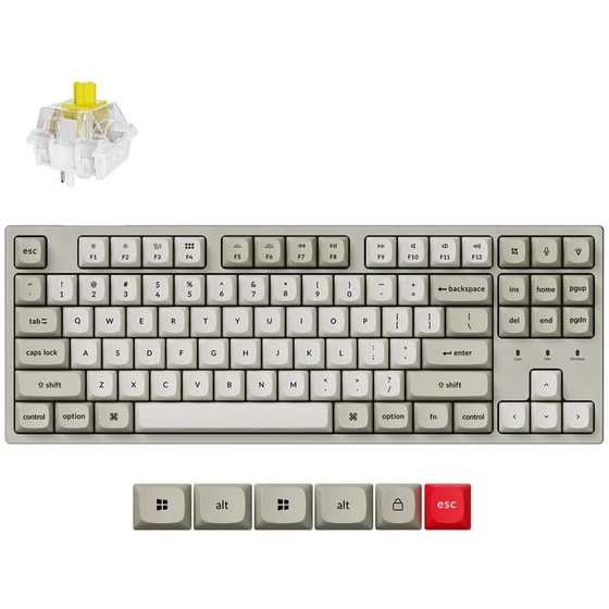 Keychron C1 Pro 8K Gaming Μηχανικό Πληκτρολόγιο με Keychron Super Brown διακόπτες και RGB φωτισμό C1PX-M3 - Λευκό (US) image 2