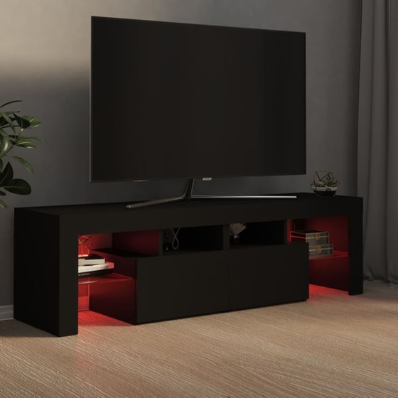 Έπιπλο Τηλεόρασης  VidaXL  Επεξεργασμένο Ξύλο  140x35x40cm - Μαύρο image 4