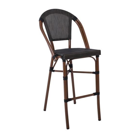 Σκαμπό Κήπου Costa Woodwell από Αλουμίνιο 50x55x116 cm - Καφέ/Μαύρο image 1