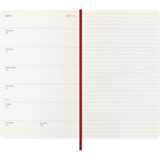 Ημερολόγιο Εβδομαδιαίο 2027 Moleskine 12M L Soft Cover Κόκκινο image 1