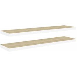 Ράφια Τοίχου VidaXL από MDF 120x23.5x3.8cm 2 Τμχ - Λευκό/Μπεζ