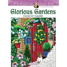 Creative Haven Glorious Gardens Color by Number Coloring Book