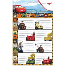 Αυτοκόλλητες Ετικέτες GIM με αυτοκόλλητα Cars (1 Φύλλo - 8 Τεμάχια)