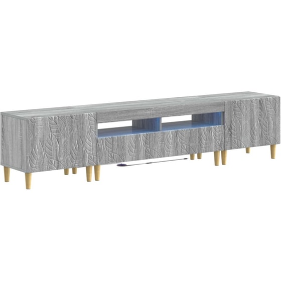 Έπιπλο Τηλεόρασης VidaXL DELFT με LED 3 τμχ 198 x 35 x 43 cm - Γκρι Sonoma image 0