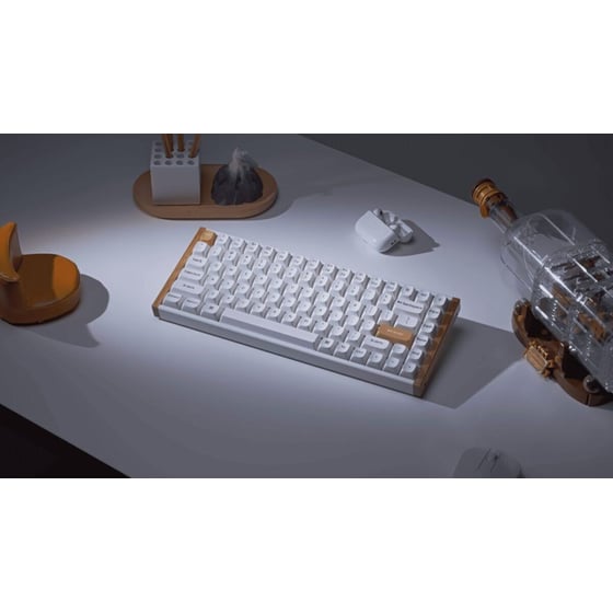 Keychron K2 He (k2h-q1) Gaming Μηχανικό Ενσύρματο/Ασύρματο Bluetooth Πληκτρολόγιο με Μαγνητικούς Διακόπτες και RGB φωτισμό Λευκό (US) image 1