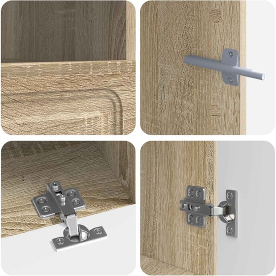 Έπιπλο Τηλεόρασης VidaXL UTRECHT με LED 3 τμχ 198 x 35 x 40 cm - Sonoma Δρυς image 5