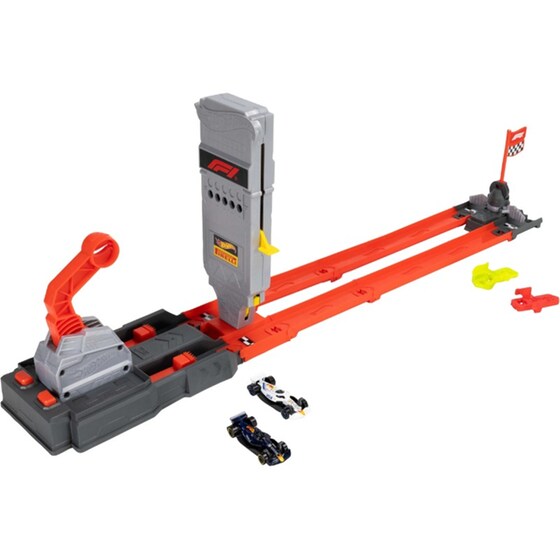 Playset Hot Wheels Racing Formula 1 Grid Start Track Set & 2 Die-Cast F1 Cars 1:64 image 4