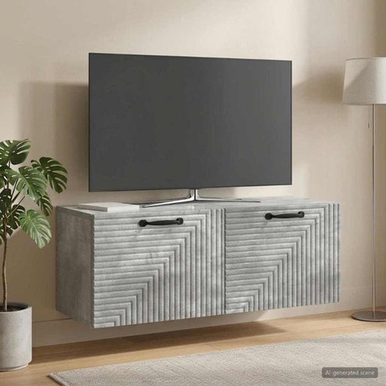 Επιτοίχιο Έπιπλο Τηλεόρασης VidaXL 78.5x31x30 cm - Γκρι image 3