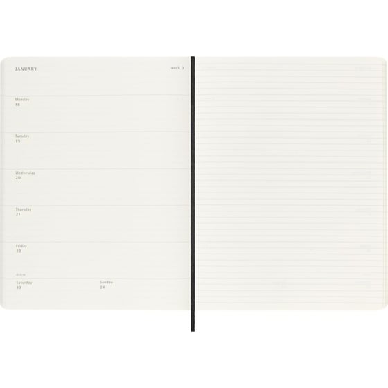 Ημερολόγιο Εβδομαδιαίο 2027 Moleskine 18Μ XL Softcover Μαύρο image 2