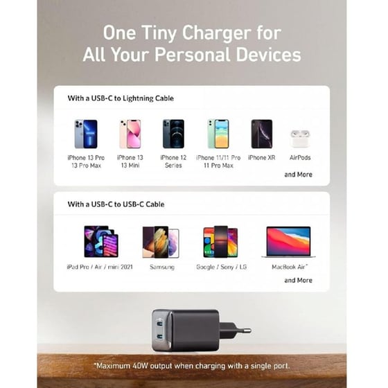 Φορτιστής Πρίζας Anker 521 Nano Pro USB-C 40W - Black image 1