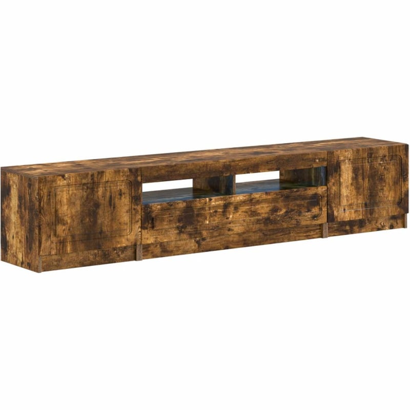 Έπιπλο Τηλεόρασης VidaXL UTRECHT με LED 3 τμχ 198 x 35 x 40 cm - Καπνιστή Δρυς