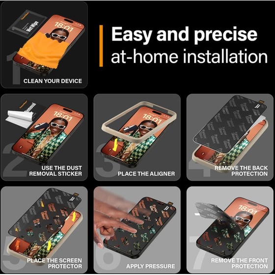 Προστατευτικό οθόνης Apple iPhone 15 Pro Max - PanzerGlass Privacy Screen Protector Ultra-Wide Fit with EasyAligner image 13