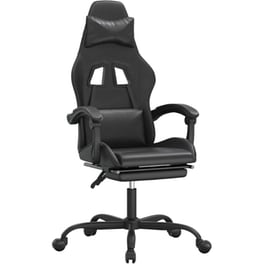 Καρέκλα Gaming VIDAXL 349563 με Υποπόδιο από Τεχνητό Δέρμα - Μαύρη