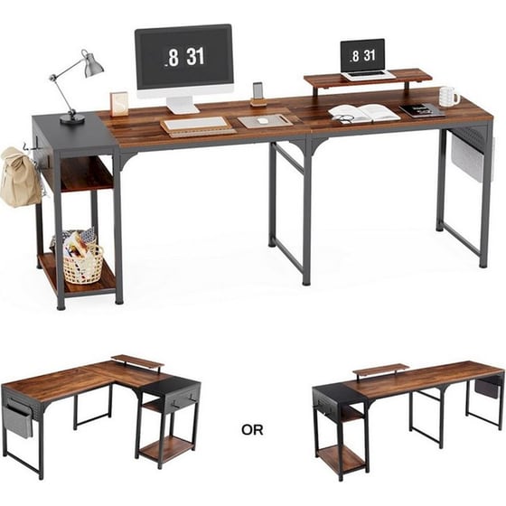 Γραφείο Γωνιακό Υπολογιστή Eureka Ergonomic ZX-L150B-RWB 150x120x76.2cm image 4