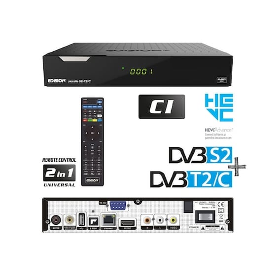 Δορυφορικός Δέκτης Edision Piccollo S2+t2/c Combo Tuner Wifi Support image 0