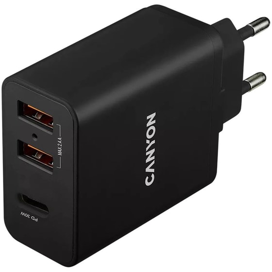 Φορτιστής Πρίζας Canyon H-08 Multi-USB (PD) 30W - Μαύρο image 0