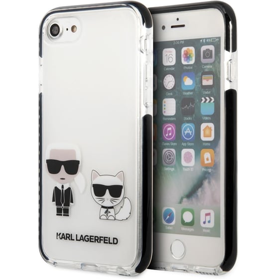 Θήκη Apple iPhone 7/8/SE - Karl Lagerfeld Ikonik Case “Karl & Choupette” - White image 3