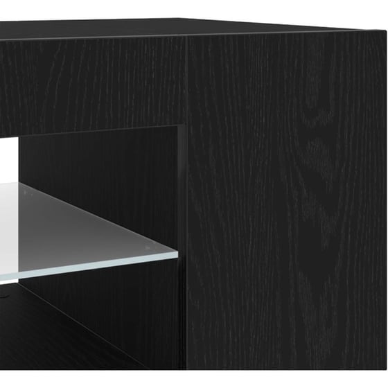 Έπιπλο Τηλεόρασης VidaXL με LED 90 x 39 x 30 cm - Μαύρη Οξιά image 9