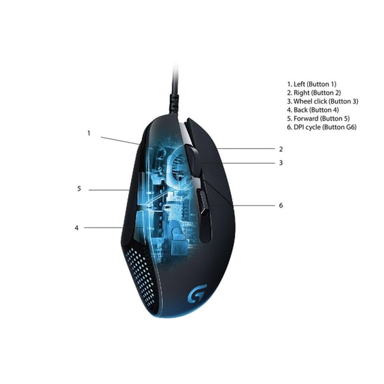 MOUSE LOGITECH G302 DAEDALUS PRIME MOB G image 1
