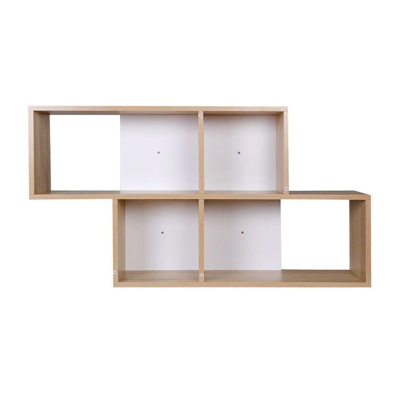 BAKAJI Ραφιέρα Τοίχου Bakaji 02837259 από MDF 100x19.5x53 cm - Καφέ Ανοιχτό