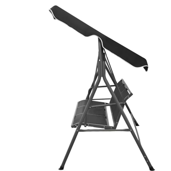 Κούνια Κήπου VidaXL με Σκίαστρο από Ατσάλι 178x112x155 cm - Μαύρο image 2