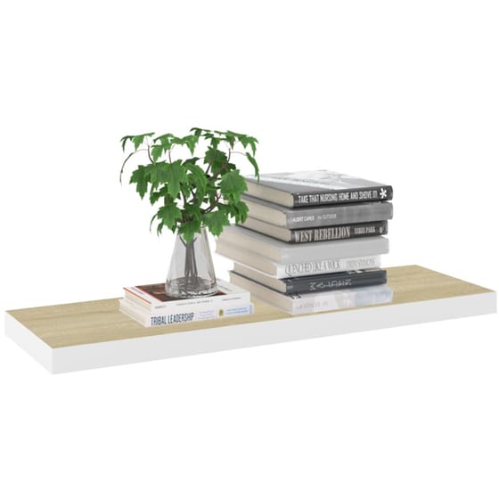 Ράφια Τοίχου VidaXL από MDF 80x23.5x3.8 cm 2 Τμχ - Δρυς/Λευκό image 6