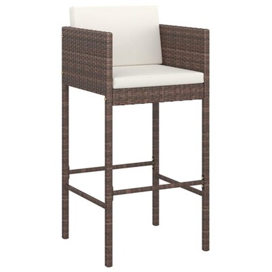 Σετ Επίπλων Μπαρ Κήπου Vidaxl 5 Τμχ Από Καφέ Συνθετικό Ρατάν Με Μαξιλάρια image 3