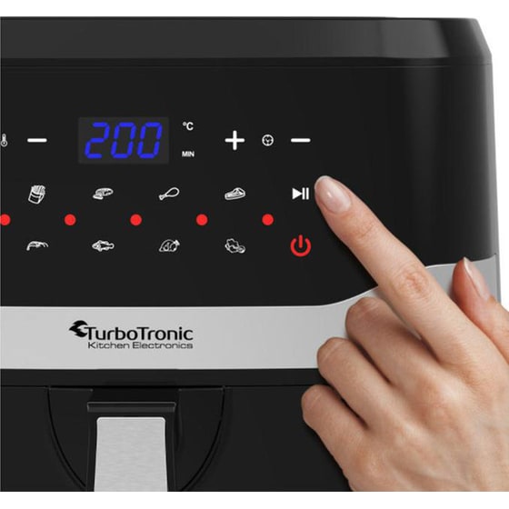 TURBOTRONIC TT-AF7D με Αποσπώμενο Κάδο 1800 W 7.5 L Μαύρο Φριτέζα Αέρος image 4
