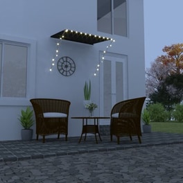 Τέντα Vidaxl Συρόμενη με LED 150x150cm - Ανθρακί