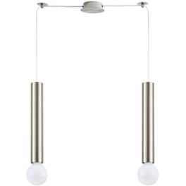 Φωτιστικό Οροφής Δίφωτο Homelighting Adept Tube 77-8661 Μεταλλικό - Ασημί